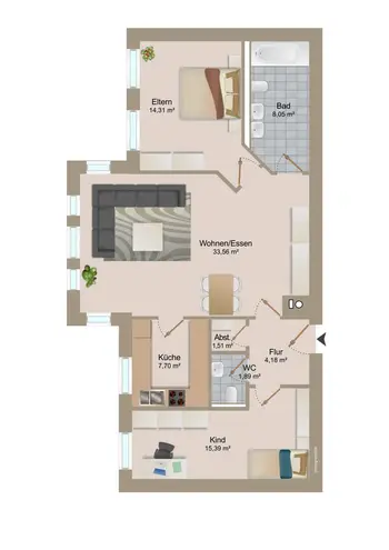 3 Zimmer Wohnung mit 84 m² in Erfurt – Bild 10