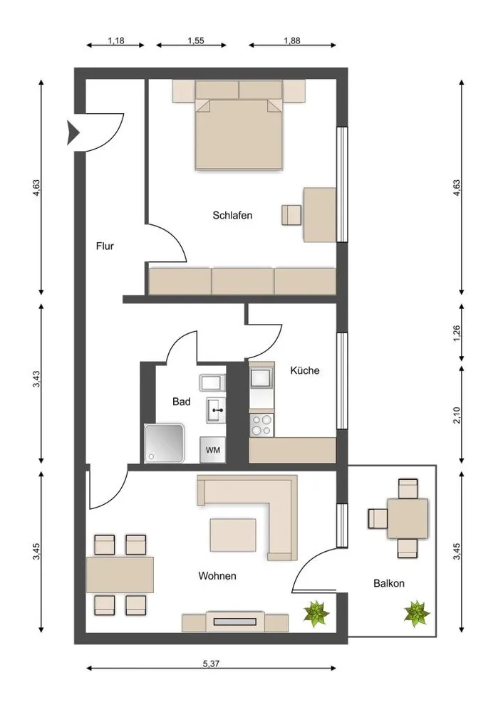2 room apartment with 64 m² in Magdeburg – Photo 7