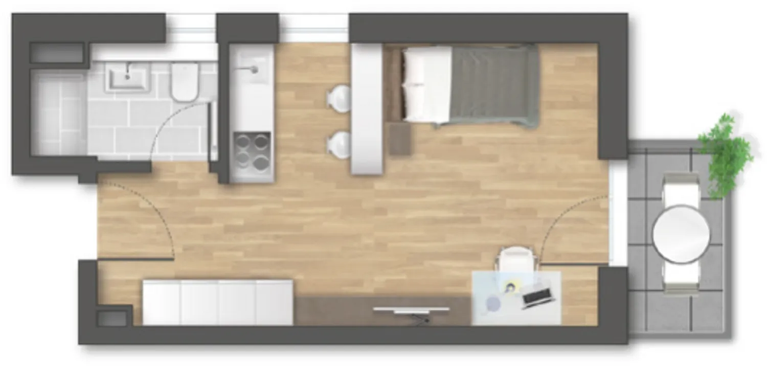 1 Zimmer Wohnung mit 27 m² in Freiburg im Breisgau – Bild 4