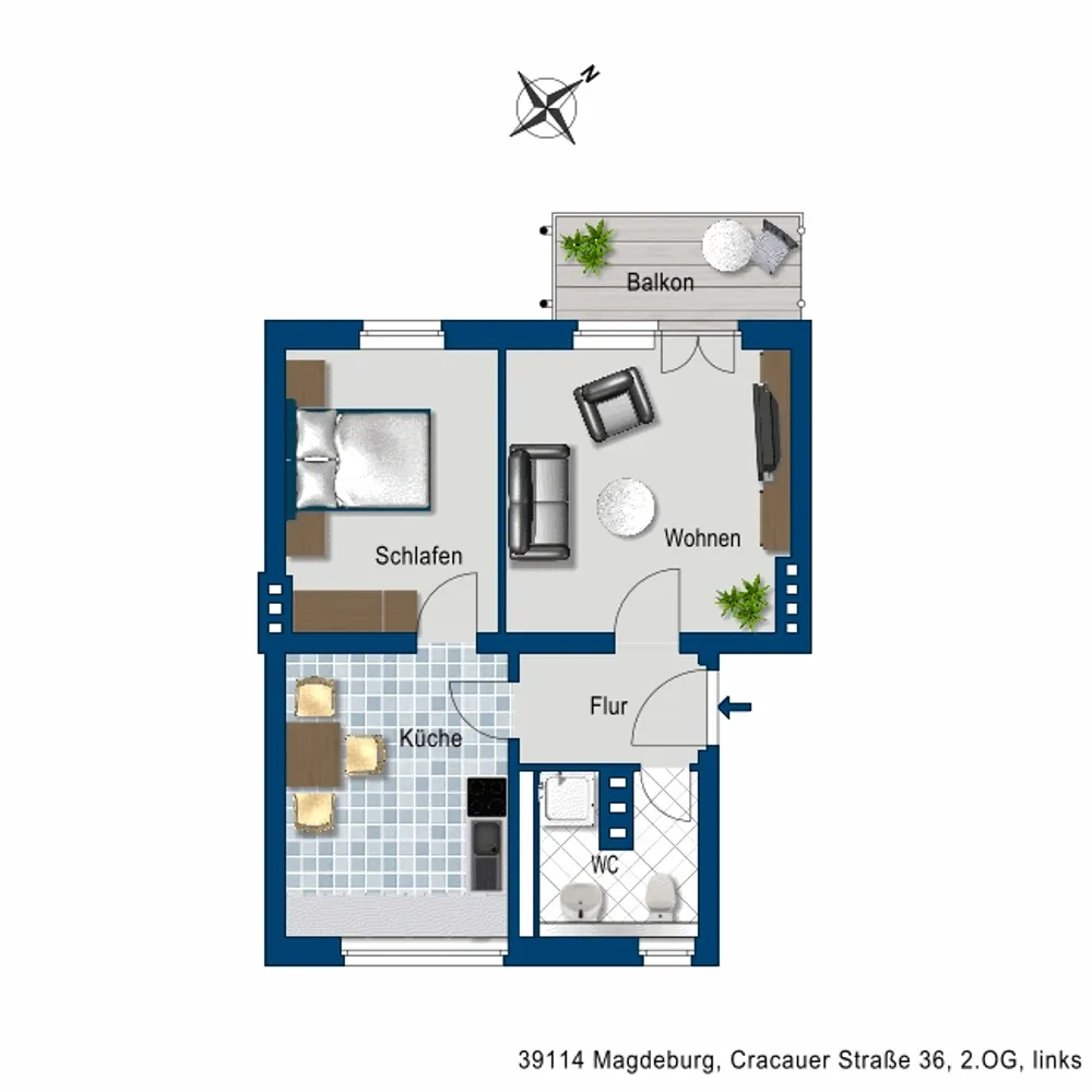 2 room apartment with 51 m² in Magdeburg – Photo 10