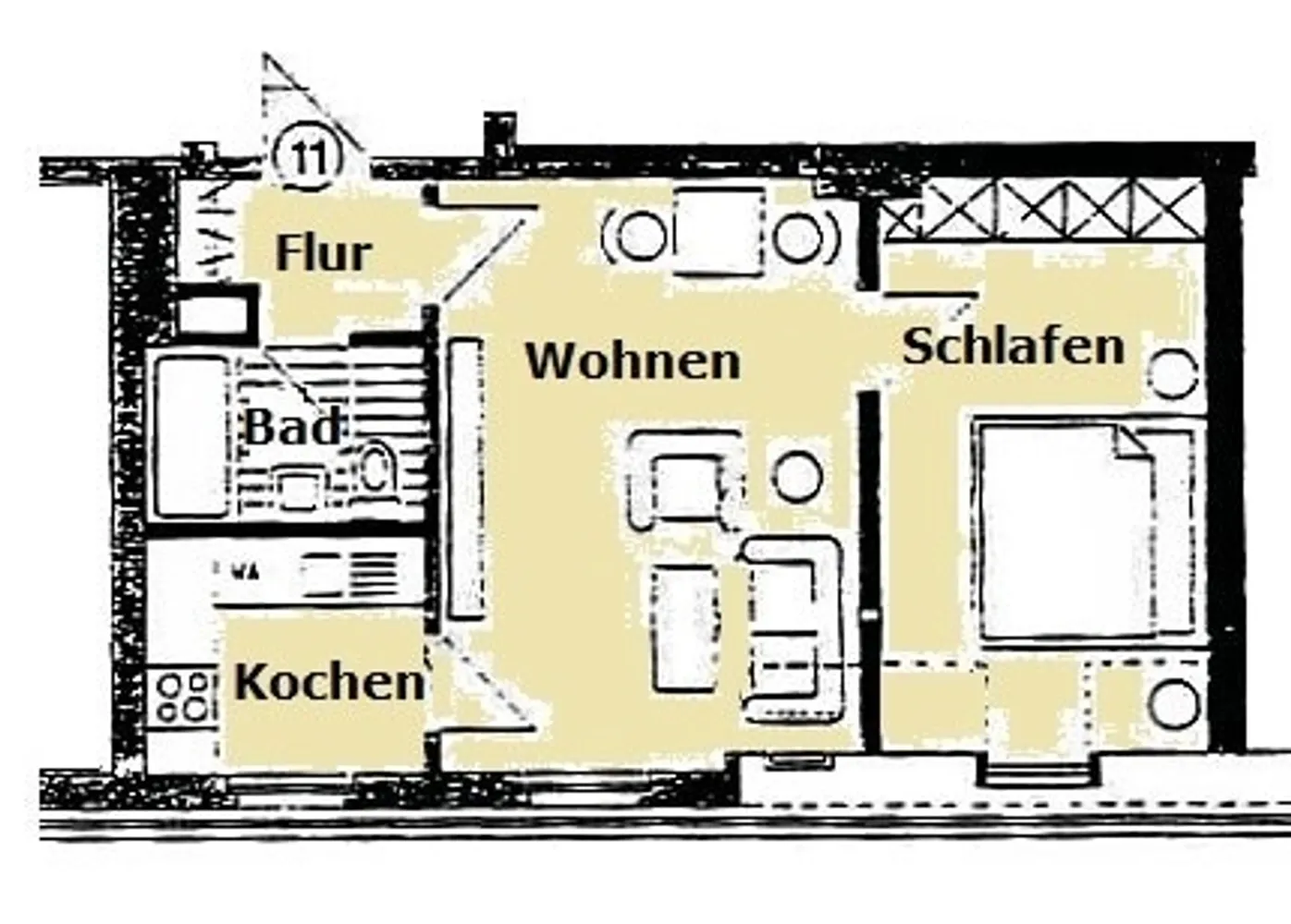 2 Zimmer Wohnung mit 44 m² in Halle (Saale) – Bild 1
