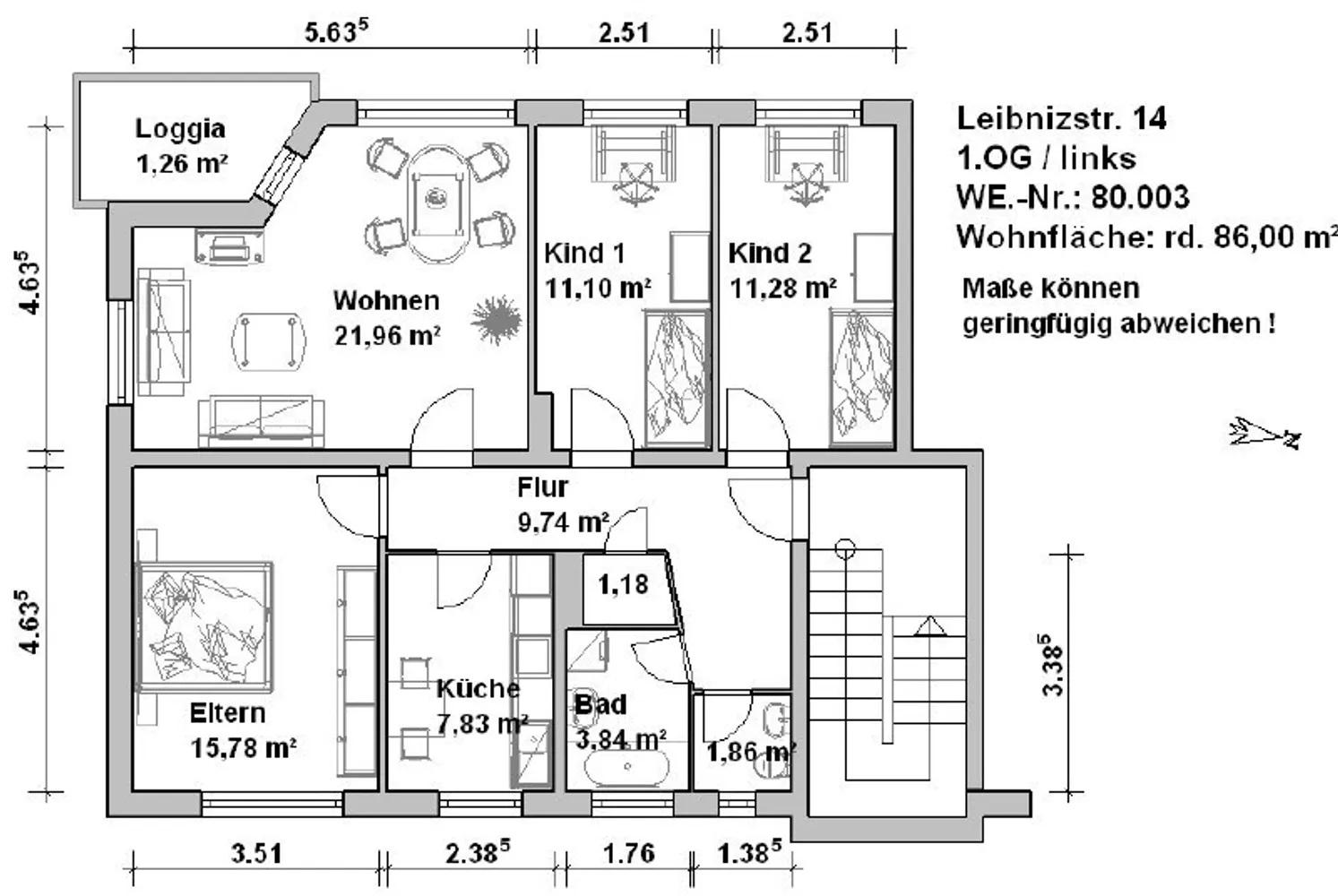 4 Zimmer Wohnung mit 87 m² in Minden – Bild 12