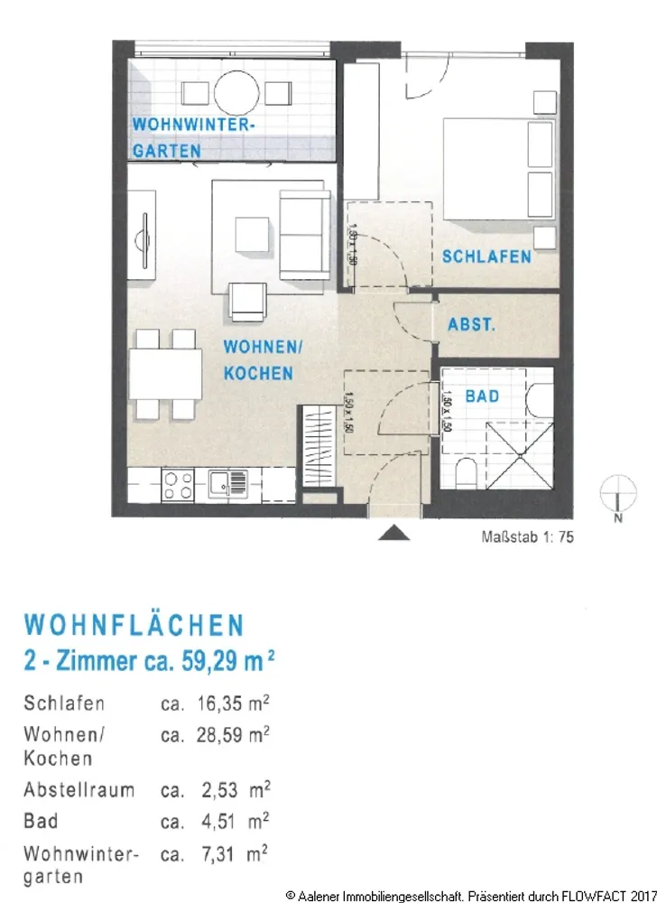 2 room apartment with 59 m² in Aalen – Photo 3