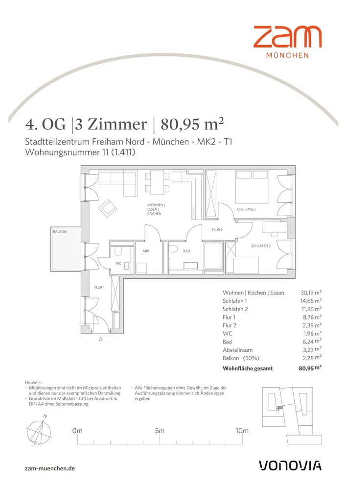 3 Zimmer Wohnung mit 81 m² in München – Bild 6