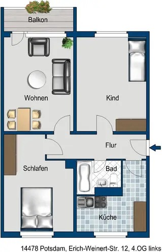 3 Zimmer Wohnung mit 66 m² in Potsdam – Bild 2