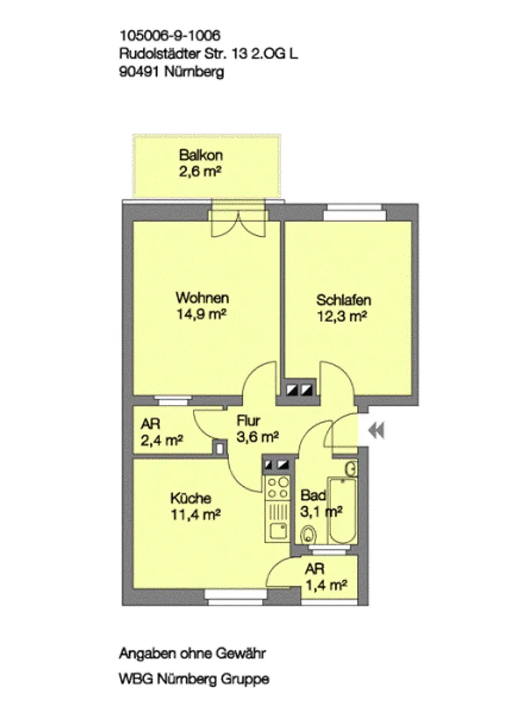 2 Zimmer Wohnung mit 54 m² in Nürnberg – Bild 6
