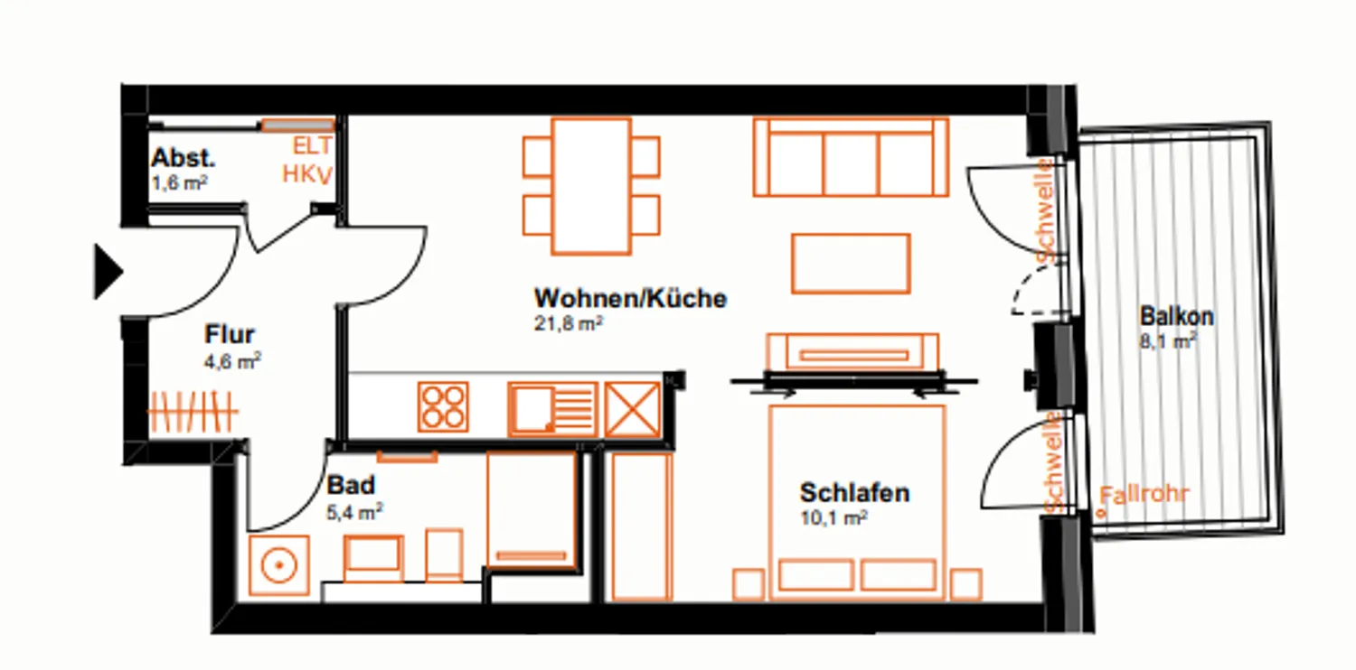 2 Zimmer Wohnung mit 49 m² in Hamburg – Bild 4