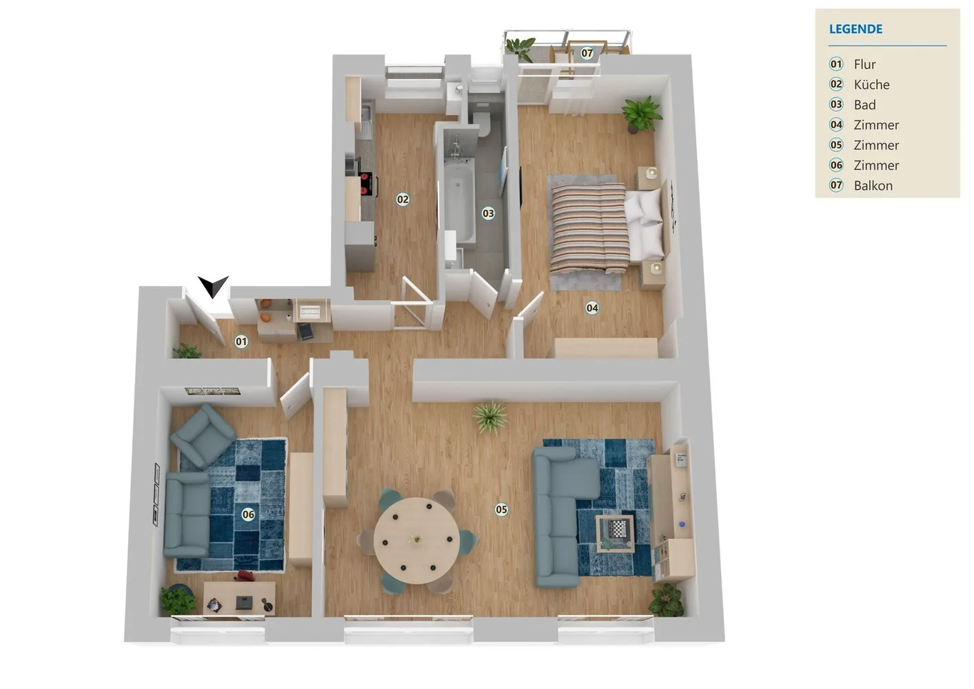 4 Zimmer Wohnung mit 95 m² in Düsseldorf – Bild 1
