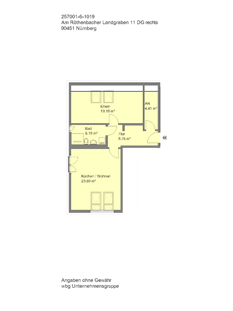 2 Zimmer Wohnung mit 55 m² in Nürnberg – Bild 10