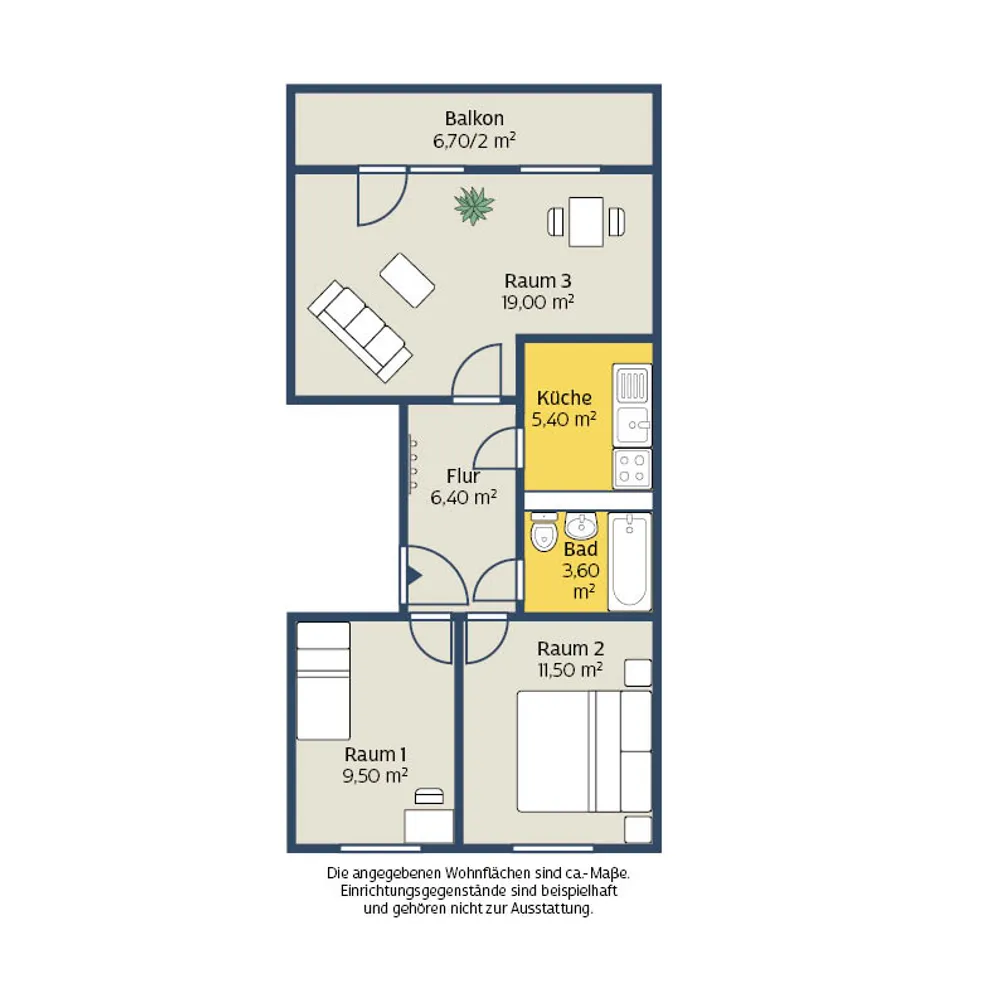 2 Zimmer Wohnung mit 57 m² in Leipzig – Bild 2