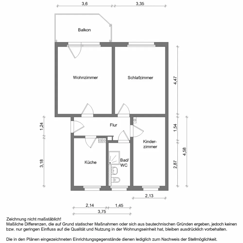 3 Zimmer Wohnung mit 60 m² in Zwickau – Bild 2