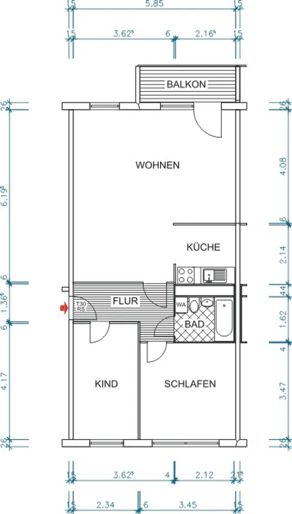 3 Zimmer Wohnung mit 69 m² in Chemnitz – Bild 7