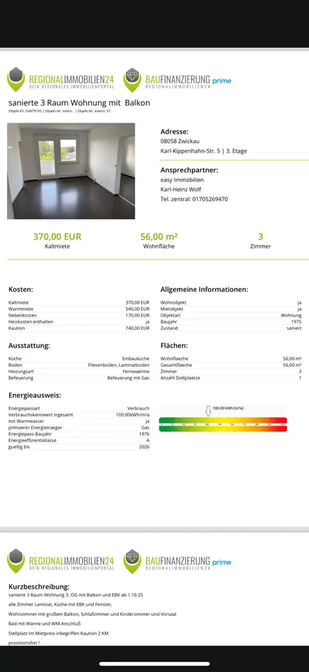 4 Zimmer Wohnung mit 56 m² in Zwickau – Bild 10