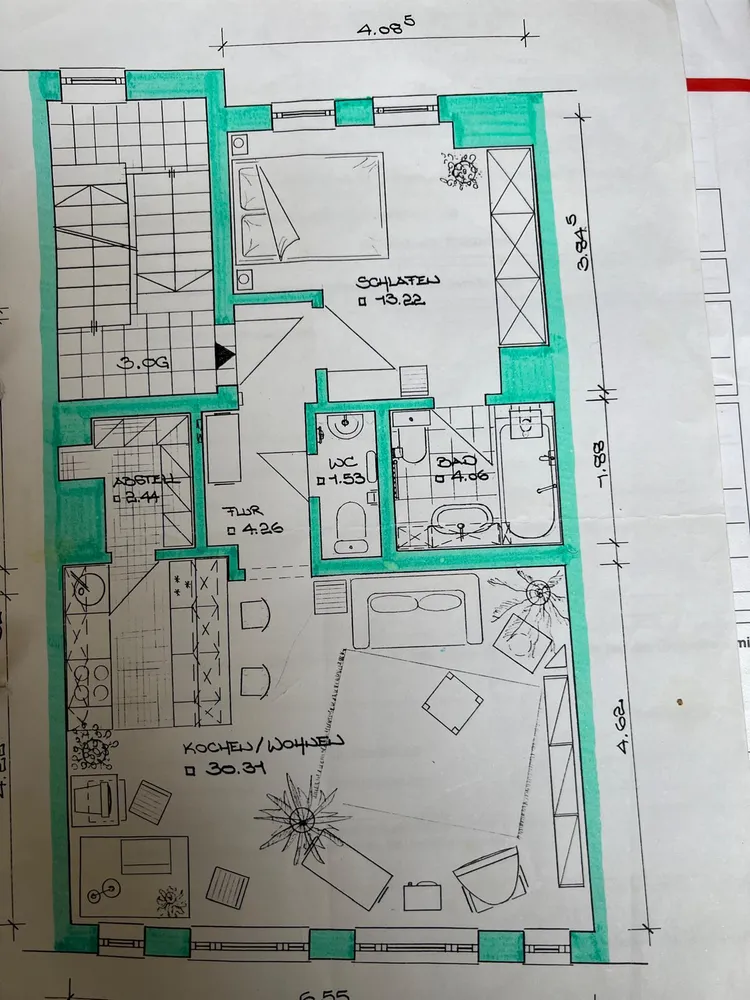 2 room apartment with 56 m² in Nuremberg – Photo 4