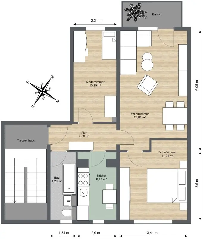 3 Zimmer Wohnung mit 58 m² in Riesa – Bild 9