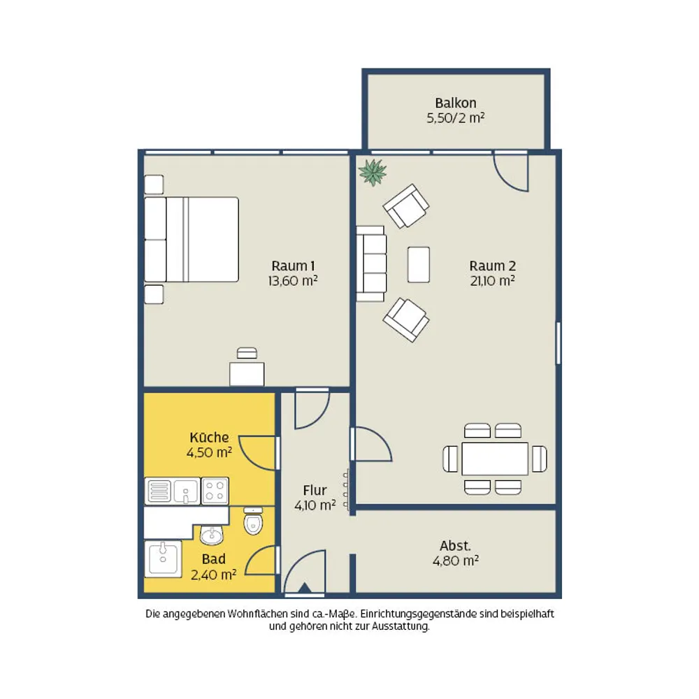 2 room apartment with 53 m² in Leipzig – Photo 2
