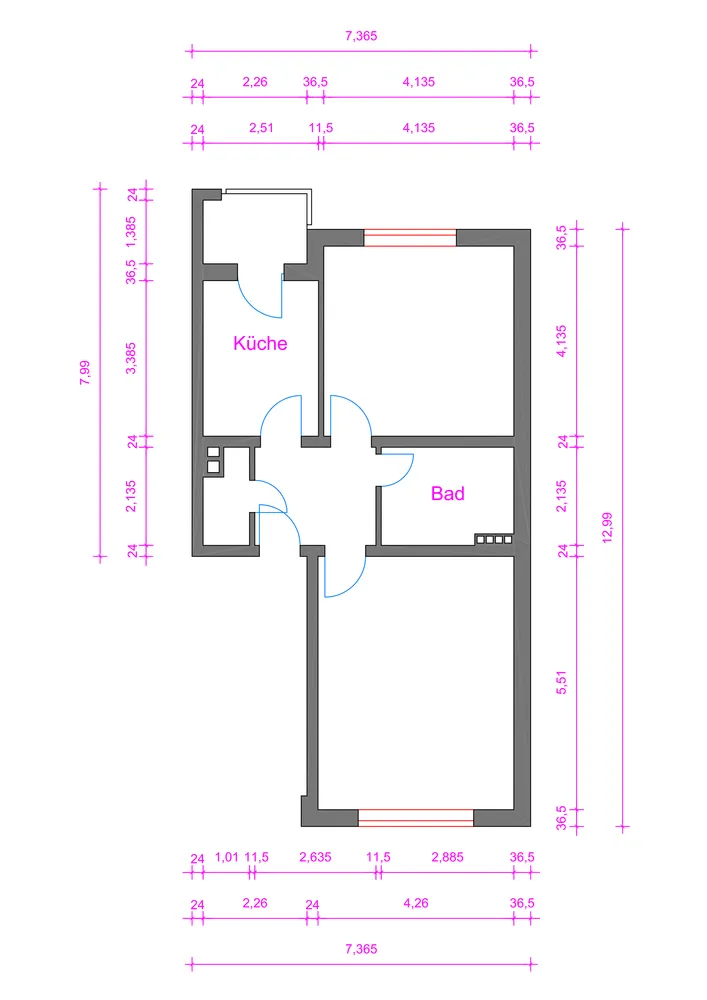 3 Zimmer Wohnung mit 63 m² in Essen – Bild 1
