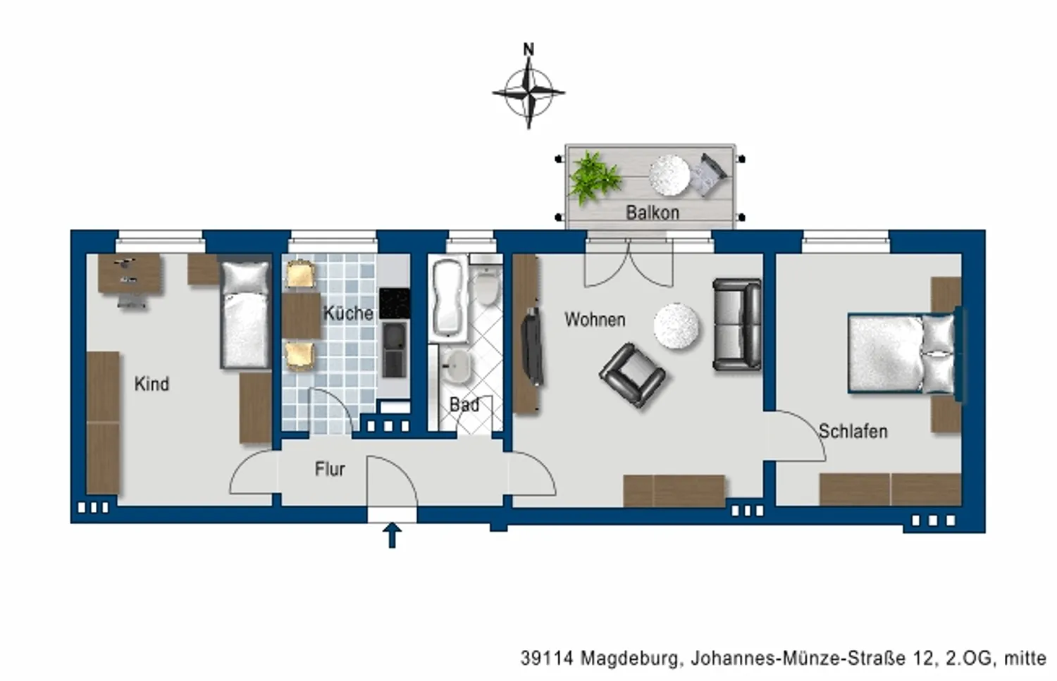 3 room apartment with 67 m² in Magdeburg – Photo 2