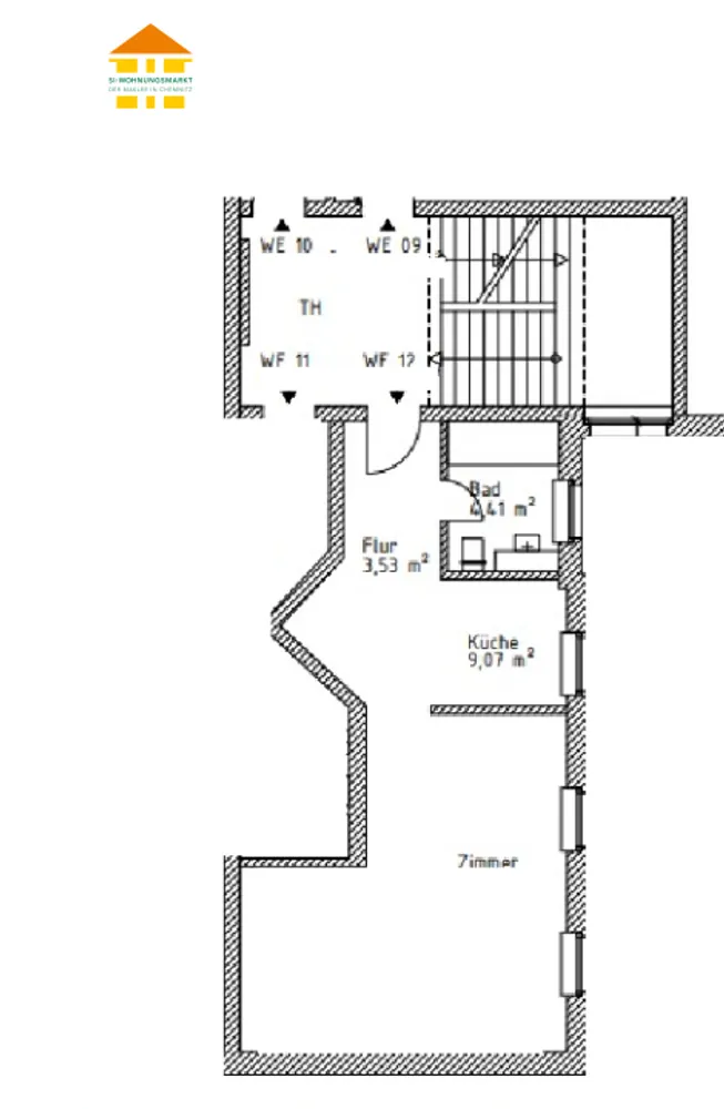 1 room apartment with 43 m² in Chemnitz – Photo 3