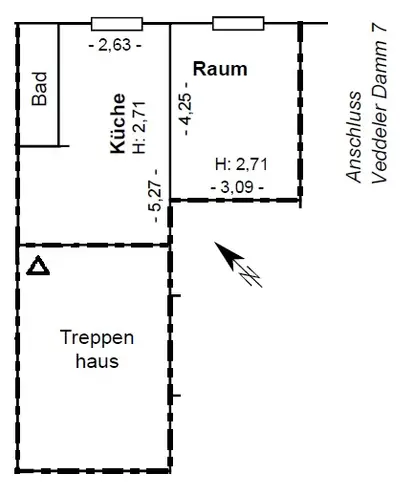 1 Zimmer Wohnung mit 31 m² in Hamburg – Bild 2