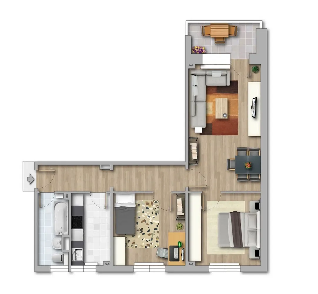 3 Zimmer Wohnung mit 68 m² in Magdeburg – Bild 1