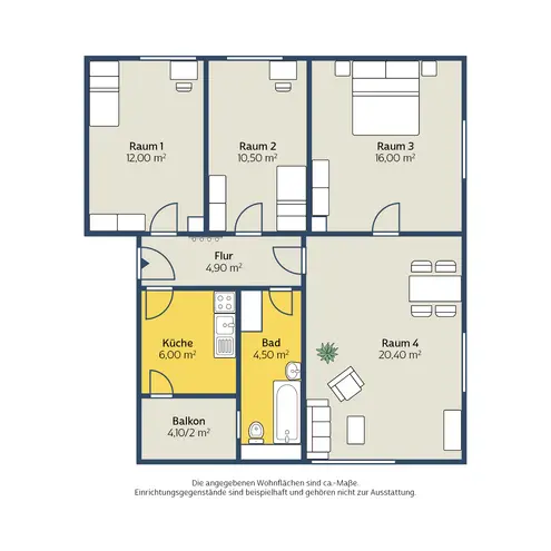 4 Zimmer Wohnung mit 75 m² in Leipzig – Bild 2