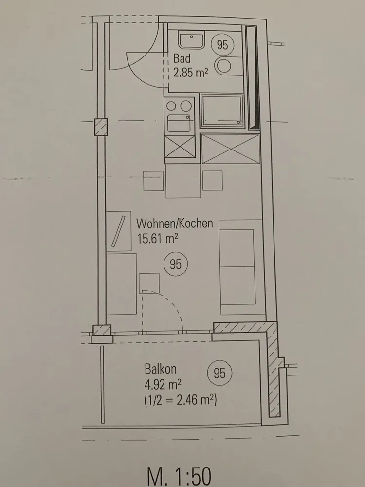 1 Zimmer Wohnung mit 21 m² in München – Bild 3