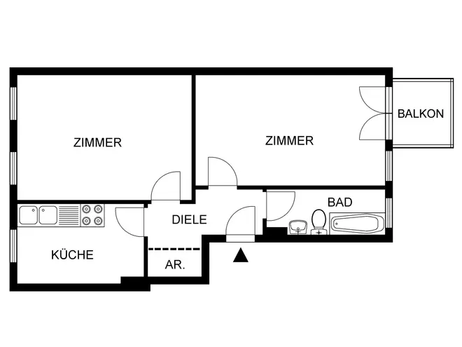 2 Zimmer Wohnung mit 61 m² in Berlin – Bild 2