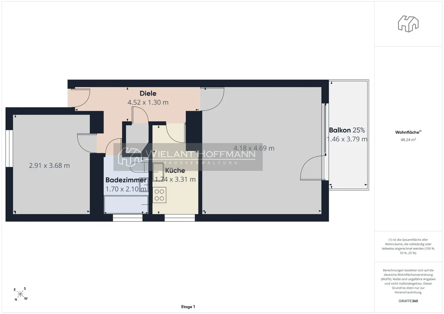 2 Zimmer Wohnung mit 48 m² in Norderstedt – Bild 3