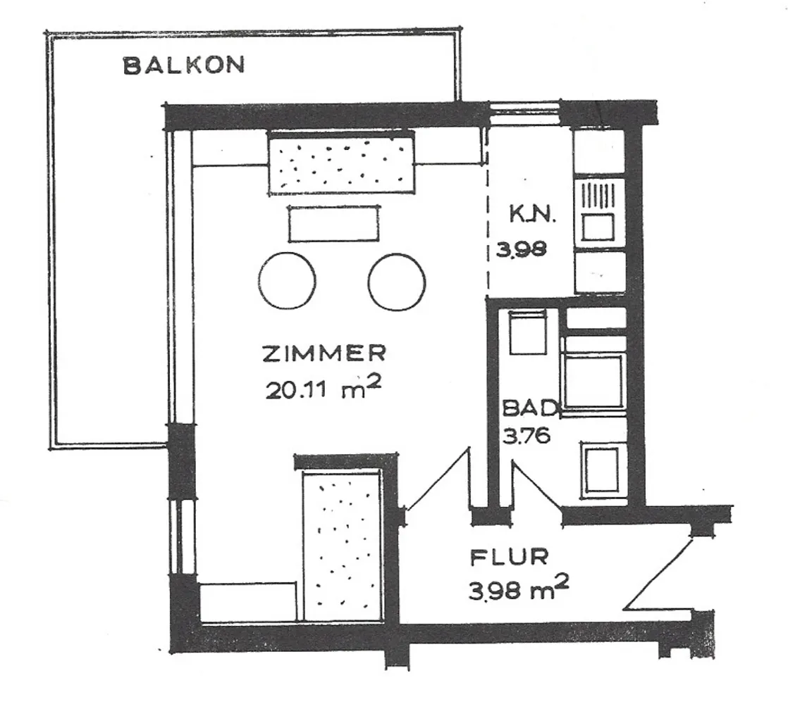 2 Zimmer Wohnung mit 38 m² in Wiesbaden – Bild 2