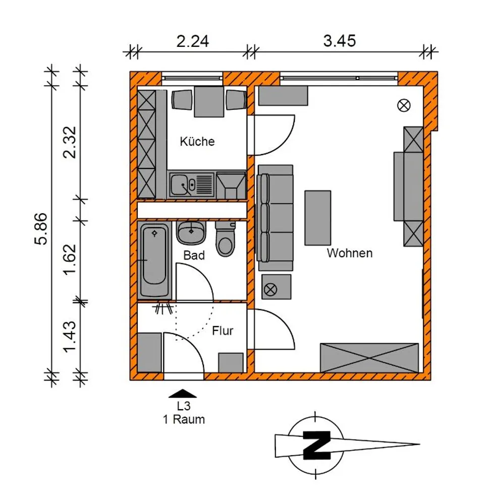 1 Zimmer Wohnung mit 32 m² in Magdeburg – Bild 7