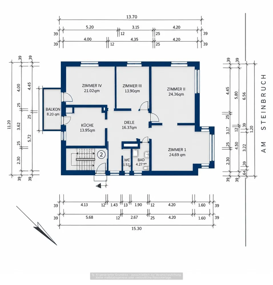 4 Zimmer Wohnung mit 124 m² in Karlsruhe – Bild 4