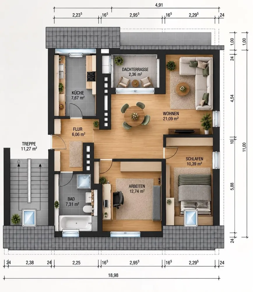 3 Zimmer Wohnung mit 67 m² in Hannover – Bild 3
