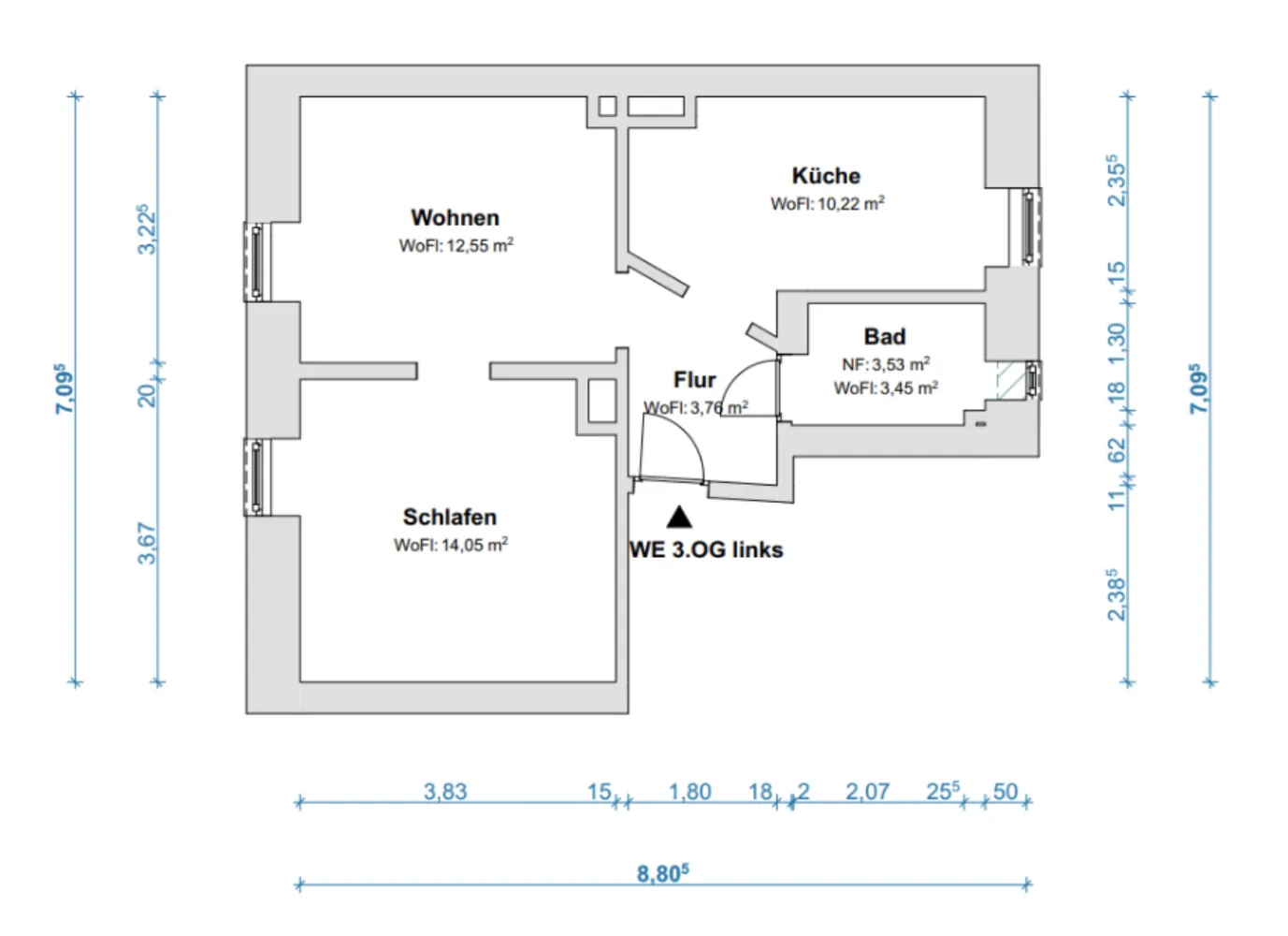 2 Zimmer Wohnung mit 44 m² in Hanau – Bild 3