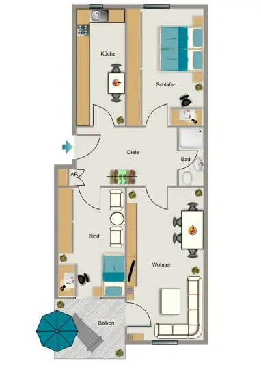 3 Zimmer Wohnung mit 59 m² in Kamp-Lintfort – Bild 8