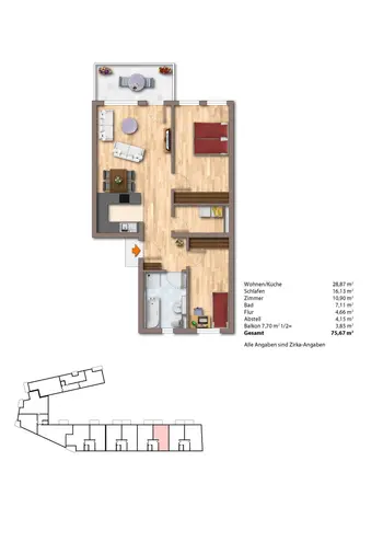 3 Zimmer Wohnung mit 75 m² in Magdeburg – Bild 11