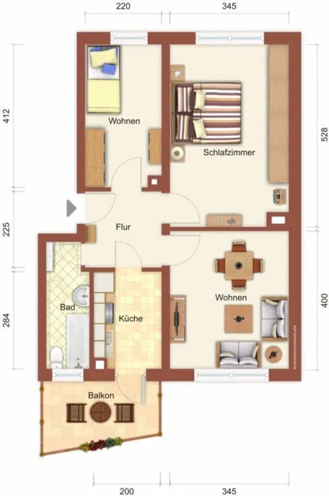 3 Zimmer Wohnung mit 59 m² in Finsterwalde – Bild 2