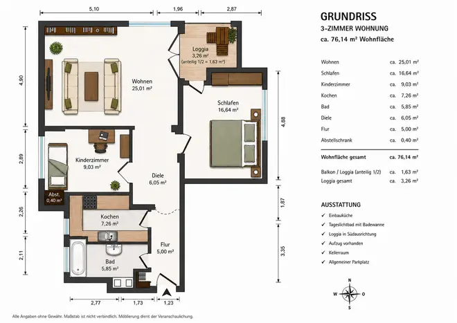 3 room apartment with 76 m² in Hanau – Photo 10