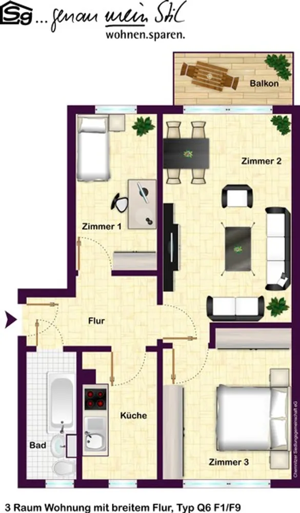 3 room apartment with 58 m² in Chemnitz – Photo 11