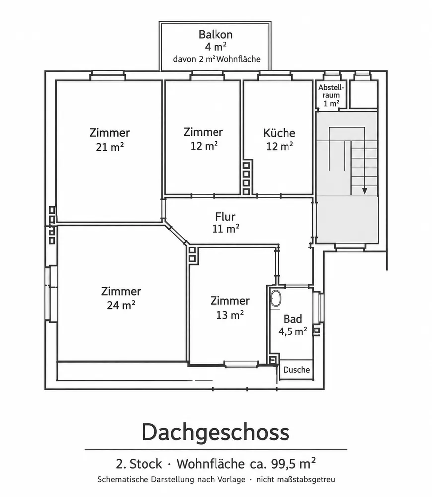 4 Zimmer Wohnung mit 100 m² in Hamburg – Bild 3