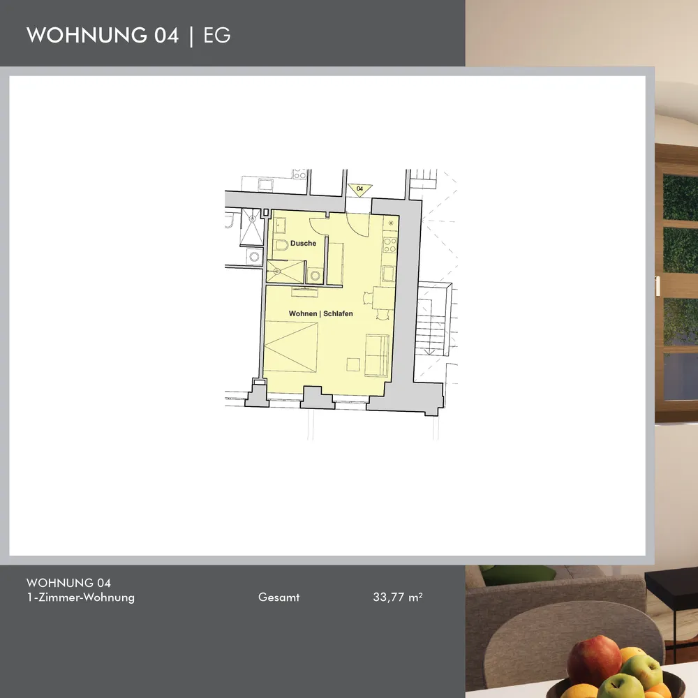 1 Zimmer Wohnung mit 34 m² in Halle (Saale) – Bild 2
