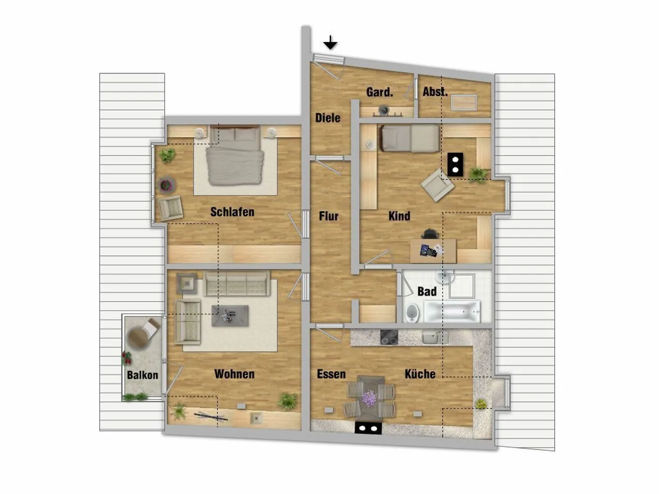 3 Zimmer Wohnung mit 94 m² in München – Bild 4