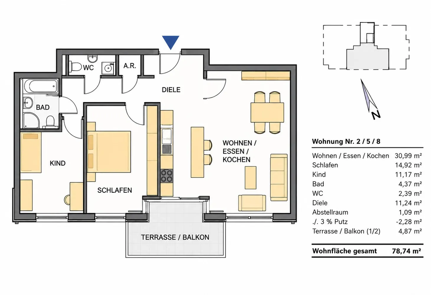 3 Zimmer Wohnung mit 78 m² in Friedrichshafen – Bild 2