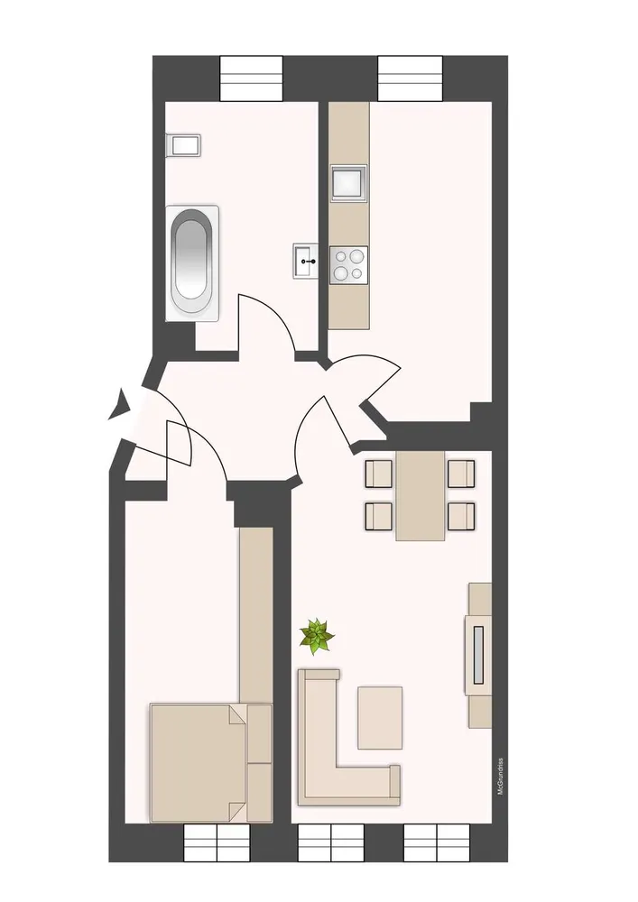 2 Zimmer Wohnung mit 52 m² in Leipzig – Bild 1