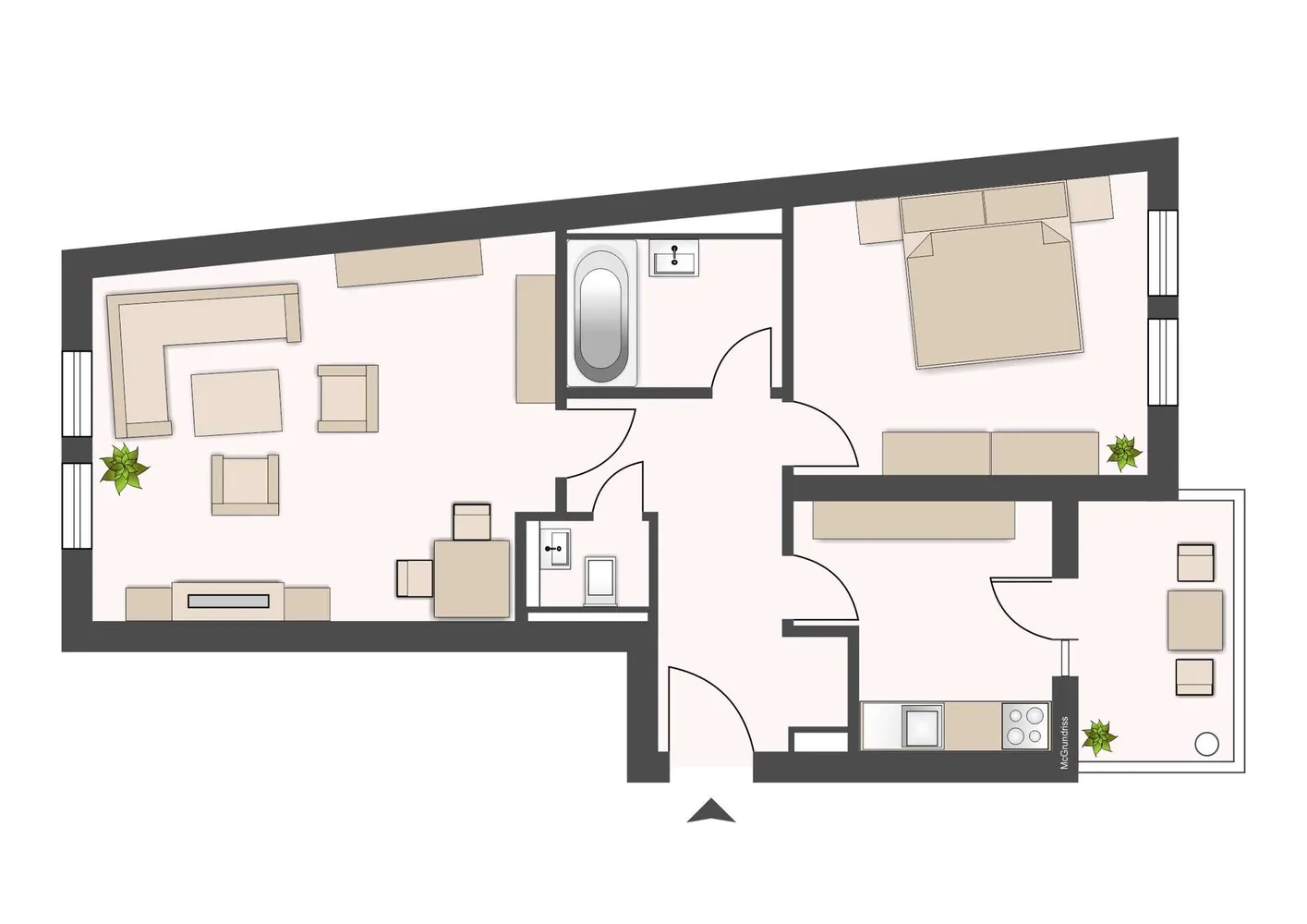 2 Zimmer Wohnung mit 60 m² in Leipzig – Bild 2