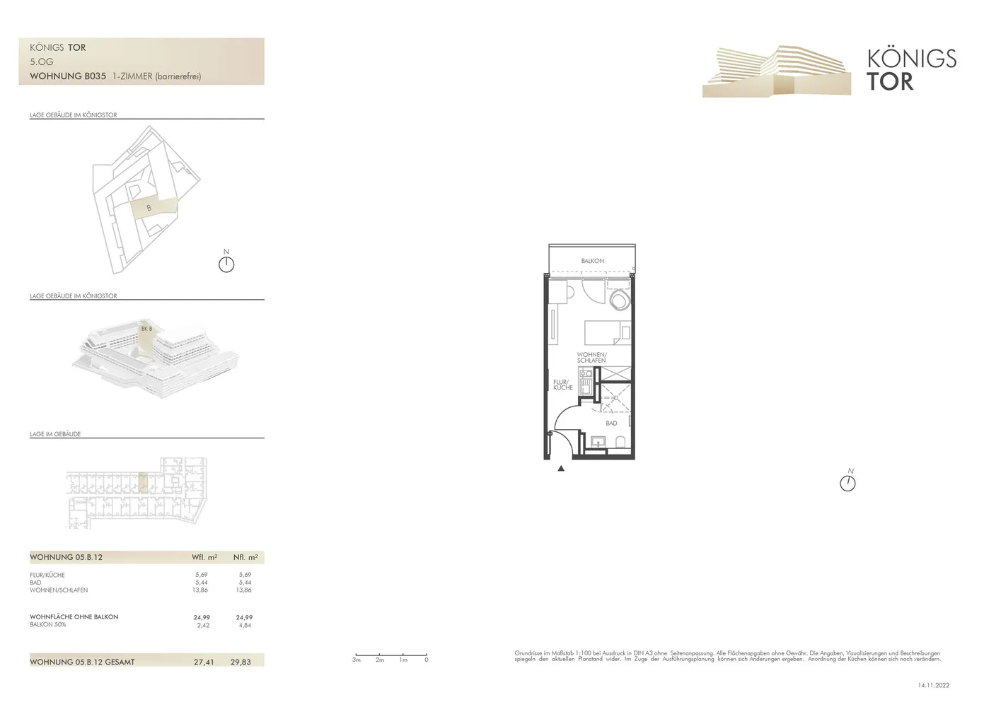 1 Zimmer Wohnung mit 27 m² in Regensburg – Bild 3