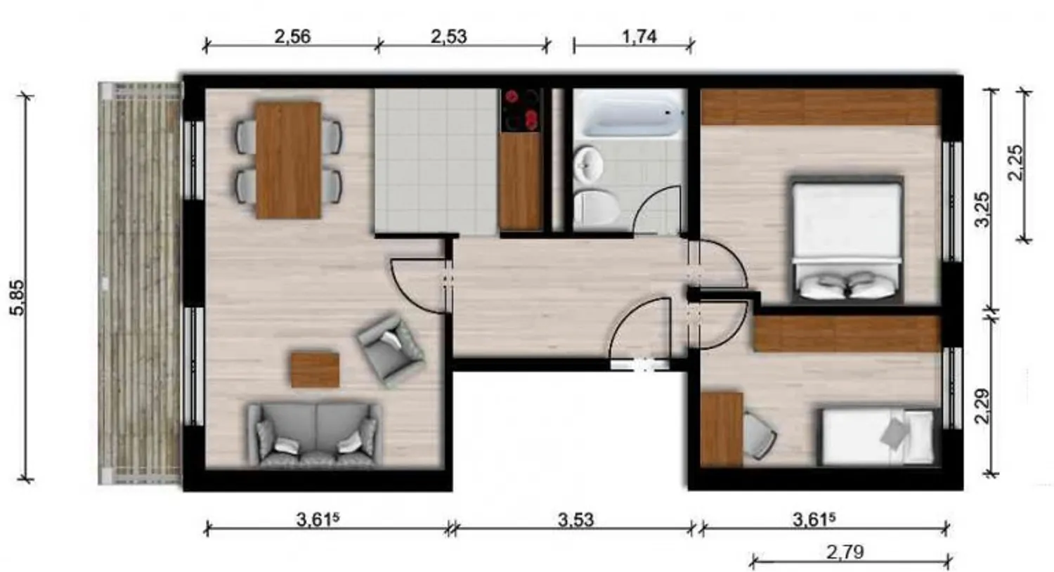 3 Zimmer Wohnung mit 59 m² in Hoyerswerda – Bild 3
