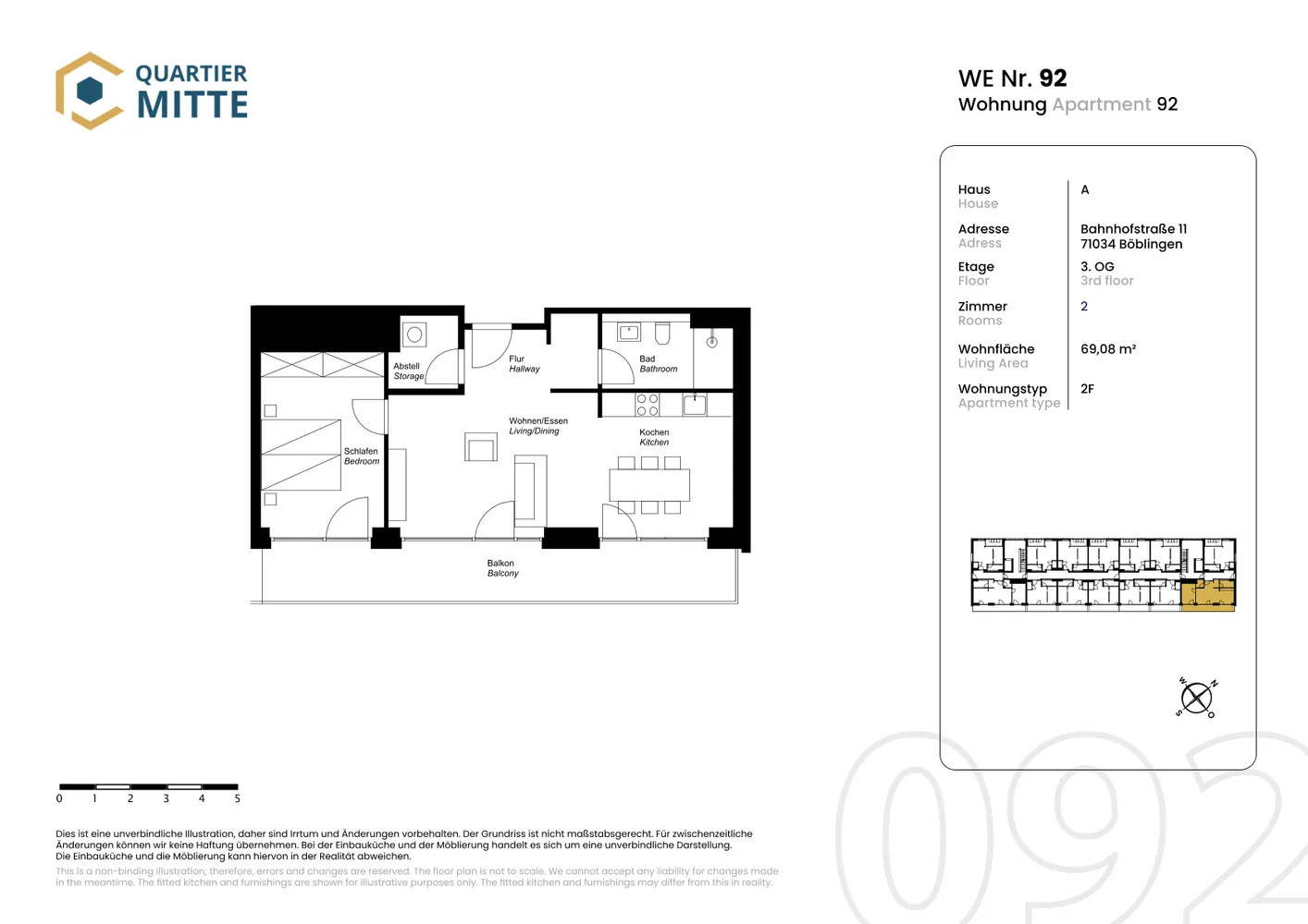 2 Zimmer Wohnung mit 69 m² in Böblingen – Bild 3