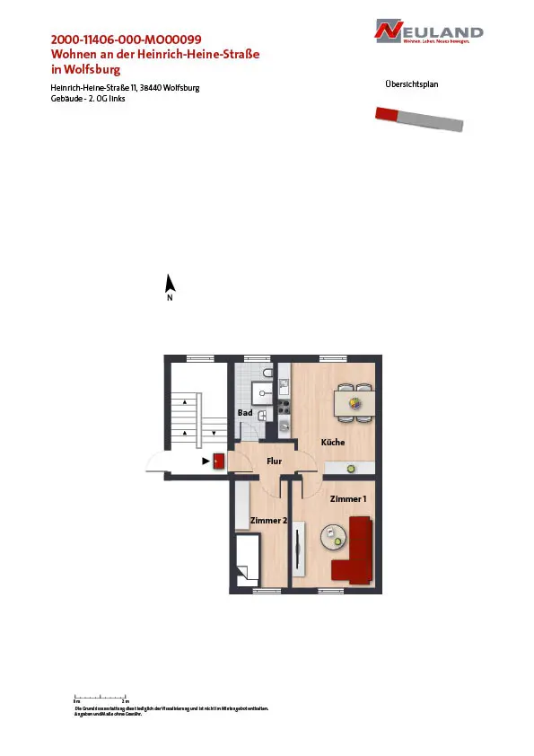 2 Zimmer Wohnung mit 48 m² in Wolfsburg – Bild 5