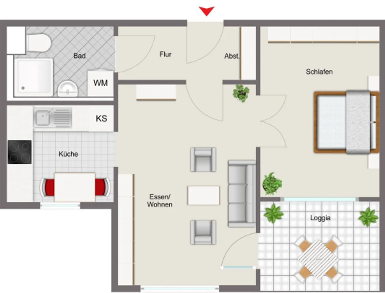2 Zimmer Wohnung mit 61 m² in Nürnberg – Bild 2